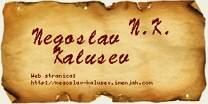 Negoslav Kalušev vizit kartica